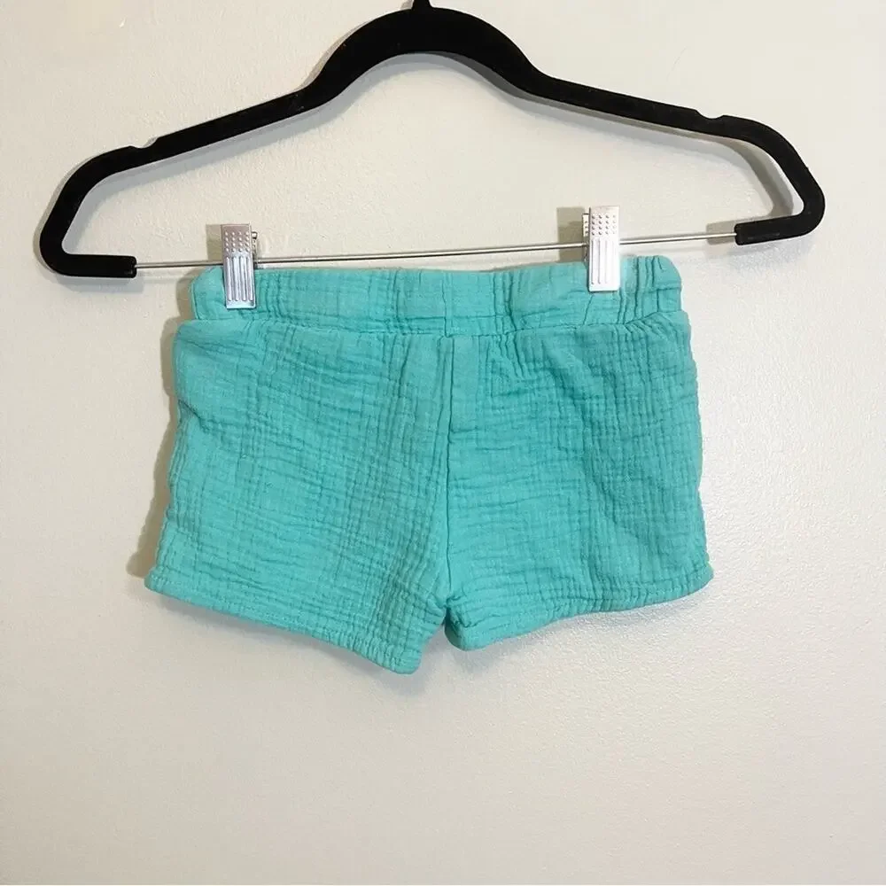 Cat & Jack Girls Cotton Elastic Drawcord Waist Pockets Pull-On Shorts‎ Teal 4T